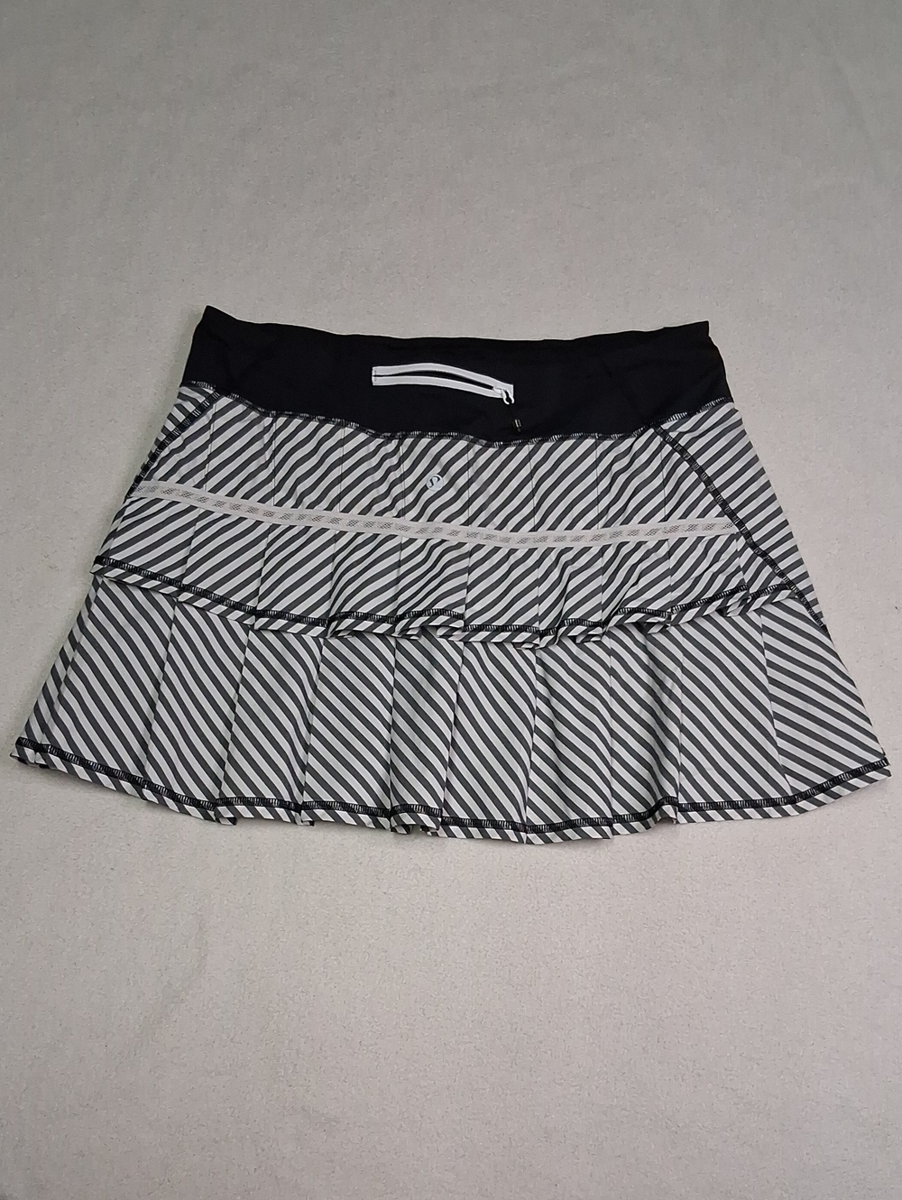 lululemon athletica Black and White Striped Skater Skirt